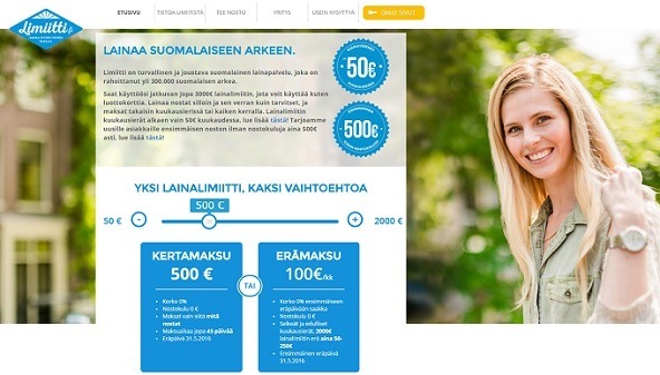 limiitti.fi:n mahtava ilmaistarjous on vippi ilman korkoa jopa 100-500e!