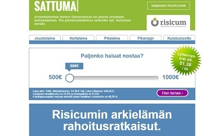 risicum kulutusluotto tai joustolaina myös viikonloppuna klo 9-21 tilille