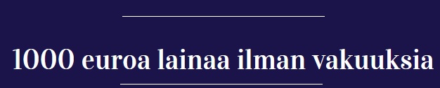 Tonnilaina on vakuudeton ja takaukseton kulutusluotto!