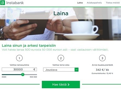 Instabank Finland: luottopankki on uusi kilpaileva verkkopankki Suomessa.